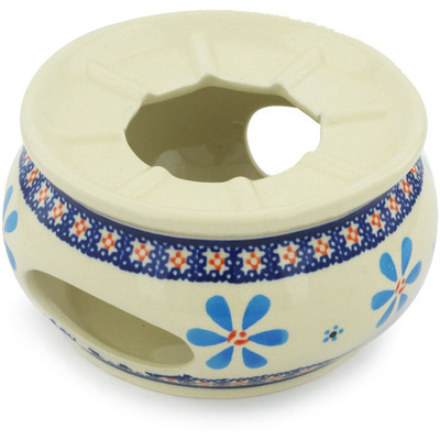 Polish Pottery Heater 5&quot; Spinning Daisies