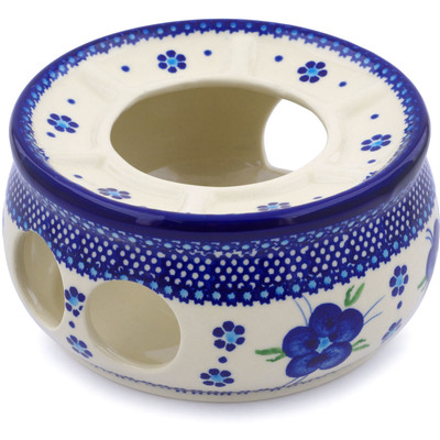 Polish Pottery Heater 6&quot; Bleu-belle Fleur