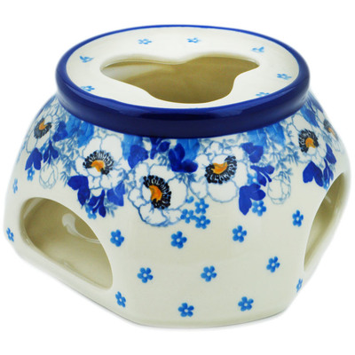 Polish Pottery Heater 6&quot; Blue Spring
