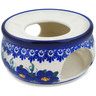 Polish Pottery Heater 6&quot; Blue Wildflower UNIKAT