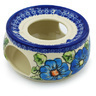 Polish Pottery Heater 6&quot; Bold Blue Poppies UNIKAT