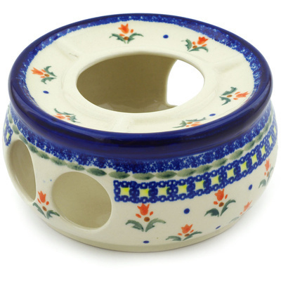 Polish Pottery Heater 6&quot; Cocentric Tulips
