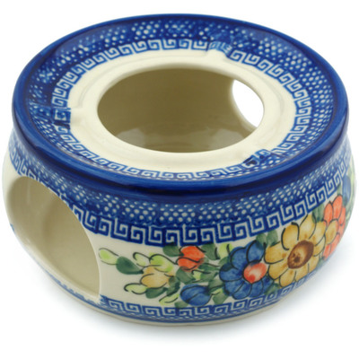 Polish Pottery Heater 6&quot; Fall Garden UNIKAT