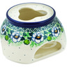 Polish Pottery Heater 6&quot; Green Flora