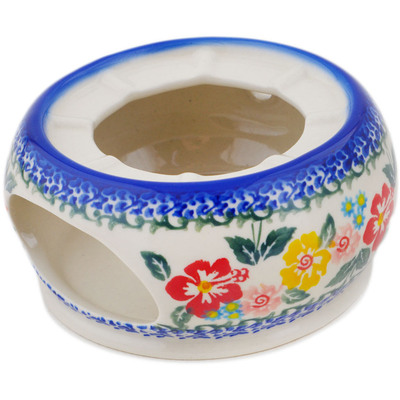 Polish Pottery Heater 6" Hibiscus Haven