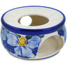 Polish Pottery Heater 6&quot; Himalayan Blue Poppy UNIKAT