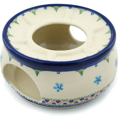 Polish Pottery Heater 6&quot; Little Blue Flowers