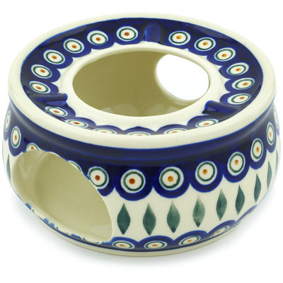 Polish Pottery Heater 6" Peacock