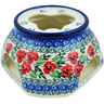 Polish Pottery Heater 6&quot; Red Pansy