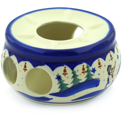 Polish Pottery Heater 6&quot; Snowman Bells