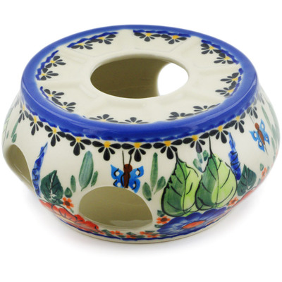 Polish Pottery Heater 6&quot; Spring Splendor UNIKAT