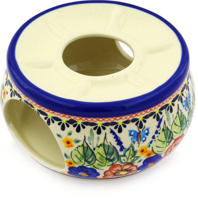 Polish Pottery Heater 6&quot; Spring Splendor UNIKAT