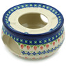 Polish Pottery Heater 6&quot; Tulips And Diamonds