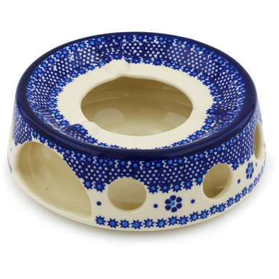 Polish Pottery Heater 7&quot; Bleu-belle Fleur