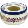 Polish Pottery Heater with Candle Holder 6&quot; Jewel Tones