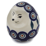 Polish Pottery Hedgehog Figurine 3&quot; Peacock Leaves