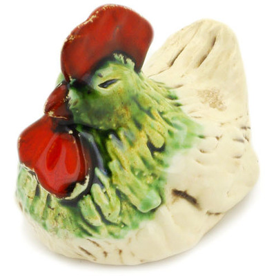 Ceramic Hen Figurine 4&quot; Green