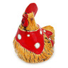 Ceramic Hen Figurine 7&quot; Red