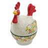 Polish Pottery Hen Shaped Jar 8&quot; Peaceful Periwinkle UNIKAT