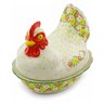 Polish Pottery Hen Shaped Jar 9&quot; Peaceful Periwinkle UNIKAT