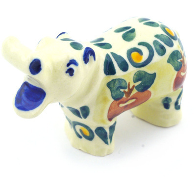 Polish Pottery Hippopotamus Figurine 3&quot;