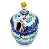 Polish Pottery Honey Jar 12 oz Blooming Blues