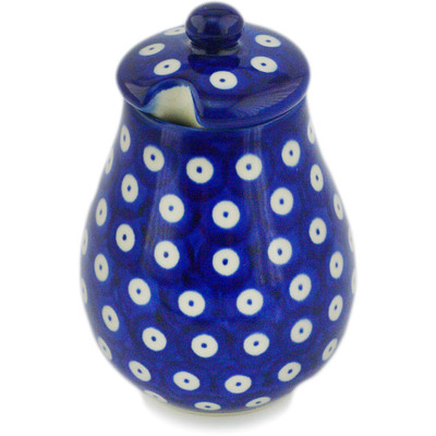 Polish Pottery Honey Jar 9 oz Lovely Blue Eyes