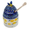 Polish Pottery Honey Jar with Dipper 5&quot; When Life Gives You Lemons