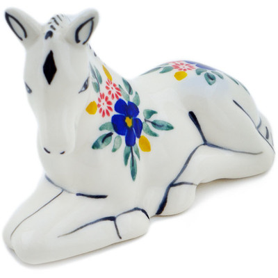 Polish Pottery Horse Figurine 5&quot; Blissful Blossoms