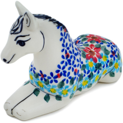 Polish Pottery Horse Figurine 5&quot; Summer Symphony