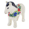 Polish Pottery Horse Figurine 6&quot; Springtime Wreath