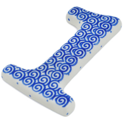 Polish Pottery House Number 1 (One) Baltic Blue