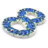 Polish Pottery House Number EIGHT (8) 4-inch Blue Garland