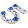 Polish Pottery House Number FIVE (Five) 4-inch Blue Poppies