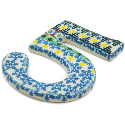 Polish Pottery House Number FIVE (Five) 4-inch Christmas Forest UNIKAT