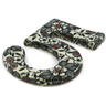Polish Pottery House Number FIVE (Five) 4-inch Classic Black And White UNIKAT