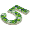 Polish Pottery House Number FIVE (Five) 4-inch Daisies Wreath UNIKAT