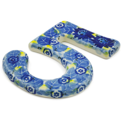Polish Pottery House Number FIVE (Five) 4-inch Deep Blue UNIKAT