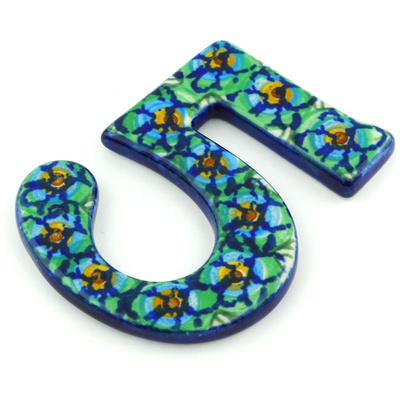 Polish Pottery House Number FIVE (Five) 4-inch Mardi Gras UNIKAT