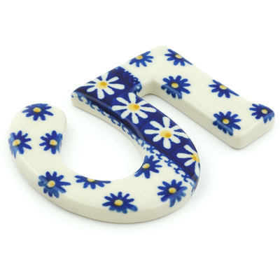 Polish Pottery House Number FIVE (Five) 4-inch Sweet Daisy