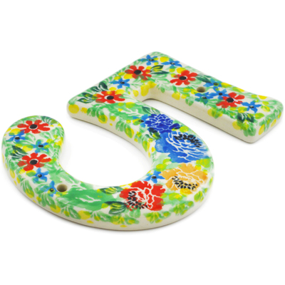 Polish Pottery House Number FIVE (Five) 4-inch tall Carnation Valley UNIKAT