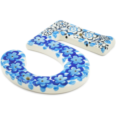 Polish Pottery House Number FIVE (Five) 4-inch tall Out Of Blue UNIKAT