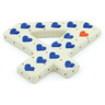 Polish Pottery House Number FOUR (4) 4-inch Heart Of Hearts