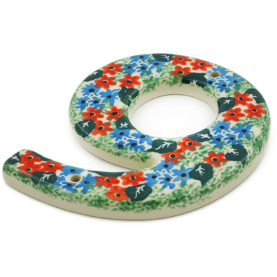 Polish Pottery House Number NINE (9) 4-inch Summer Landscape UNIKAT