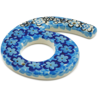 Polish Pottery House Number Six (6) 4-inch Out Of Blue UNIKAT