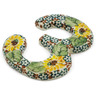 Polish Pottery House Number THREE (3) 4-inch Country Sunflower UNIKAT