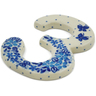 Polish Pottery House Number THREE (3) 4-inch Delicate Blue UNIKAT