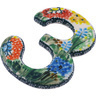 Polish Pottery House Number THREE (3) 4-inch Garden Delight UNIKAT