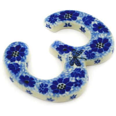 Polish Pottery House Number THREE (3) 4-inch Misty Dragonfly