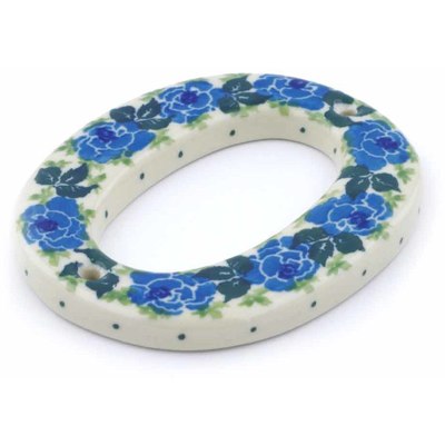 Polish Pottery House Number ZERO (0) 4-inch Blue Rose